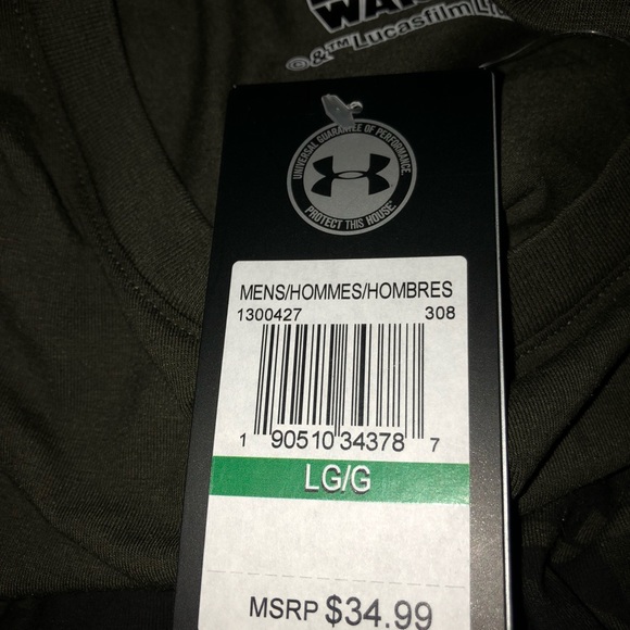 Under Armour Star Wars Darth Vader Shirt Green NWT - Picture 3 of 3